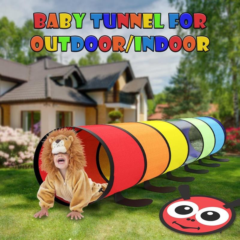 Kids Play Tunnel Toy for Toddlers & Pets - Multicolor Pop-Up Crawl Tunnel for Indoor & Outdoor Fun - Backyard Playset Gifts for Boys & Girls