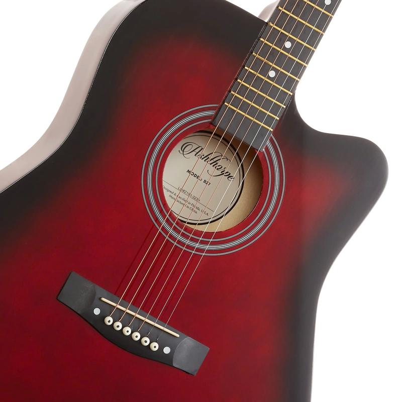 41-Inch Beginner Acoustic Guitar Starter Package, Red - YOUTH MUSIC