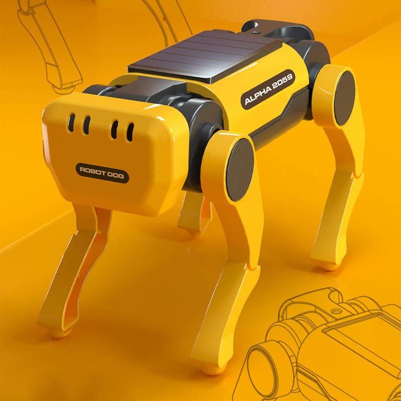 Solar Mechanical Dog Experiment Electric Remote Control Intelligent Robot Dog Kids DIY Puzzle Quadruped Puppy Robot