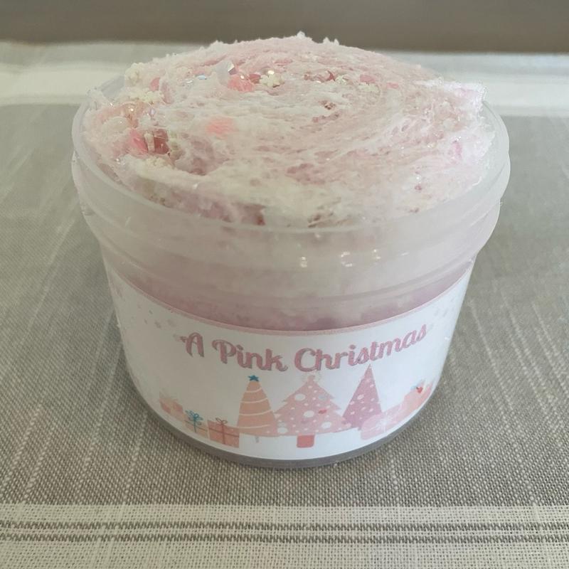 A Pink Christmas slime Christmas Slime Candy Cane Scented cloud cream slime Christmas Decorations Christmas Ideas Christmas gifts