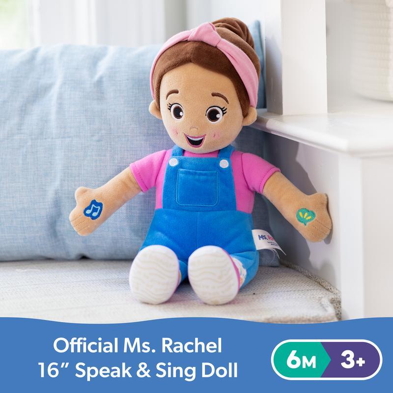 Ms. Rachel Speak & Sing Doll, 16” Tall Interactive Toy with 4 Songs & 15+ Phrases, Toddler Toys for Girls & Boys Ages 6 Months to 3+ Years