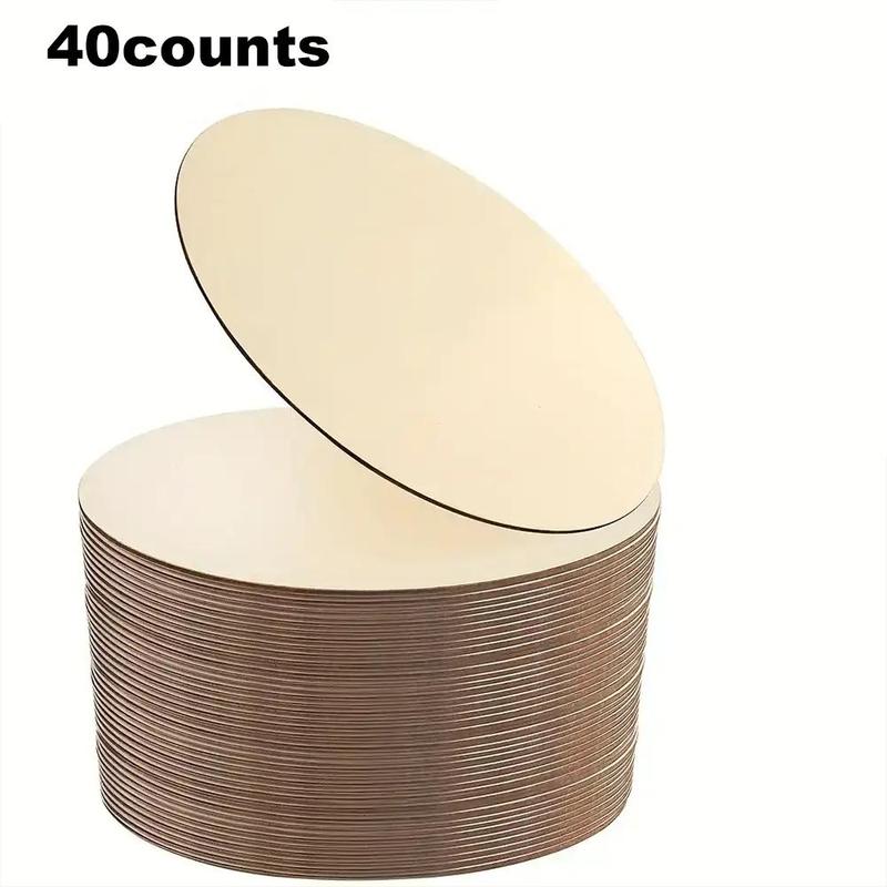 Unfinished Wooden Round Sheet, 10 20 40pcs Blank Wooden Round Sheet, Painting, Dyeing, DIY Crafts, Home Decor, Bedroom Decor, Room Decor, Background Decor, Birthday Decor