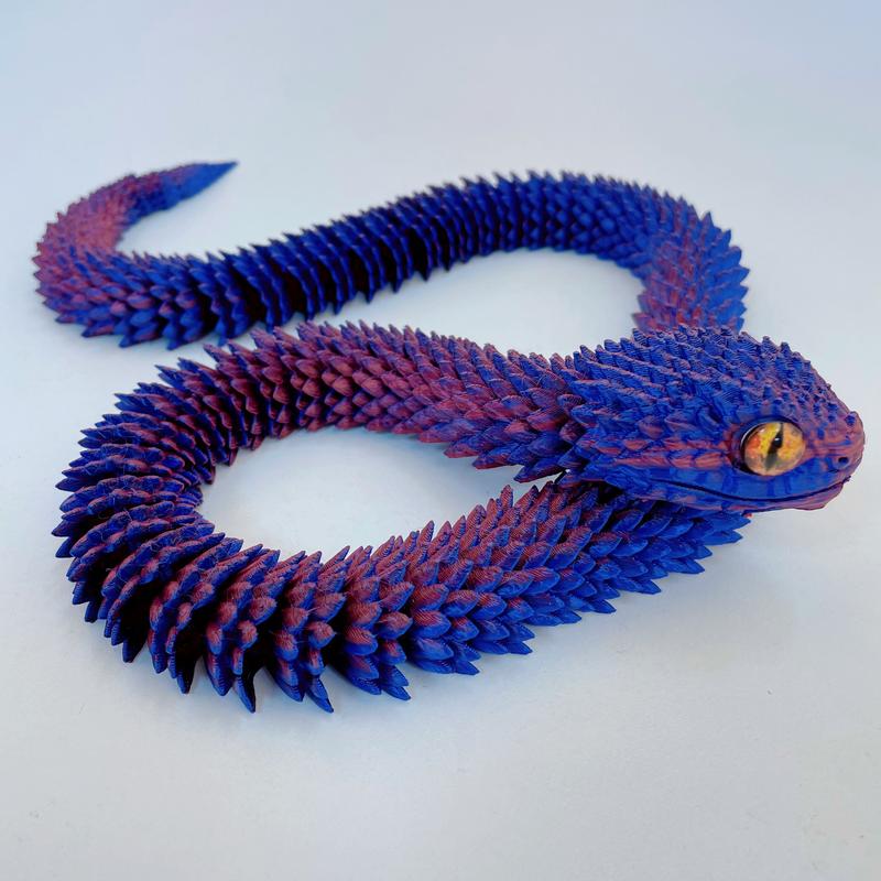 75cm Articulated 3D Printed Snake Toy – Realistic Flexible Serpent Models with Lifelike Eyes