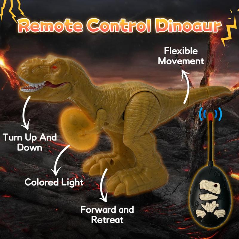 Talgic Glowing Egg Electric or Remote Control Dinosaur (Two Version)Tyrannosaurus Rex Toy for over 3 4 5 6 Years Old Children's Toys