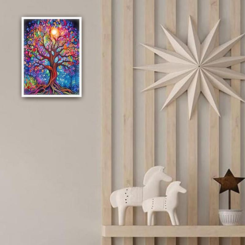 Life Tree Pattern DIY Diamond Painting Kit without Frame, 1 Set Home Decor DIY 5D Diamond Painting Kit with Tools, Perfect for Beginner