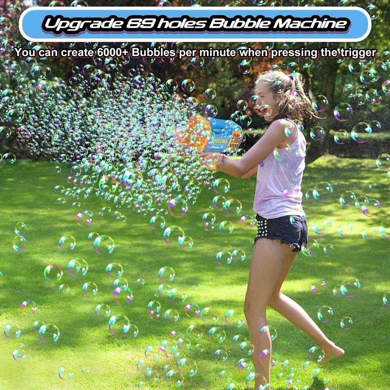 69 Holes Colorful Lights Bubble Machine Toys Party Favors Birthday Gift