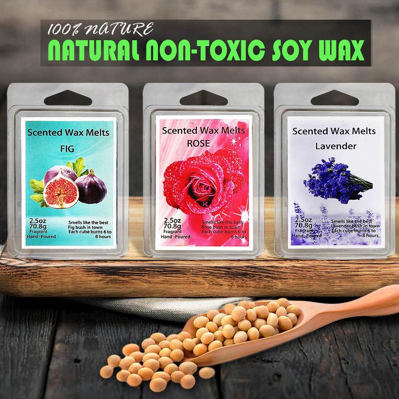 Scented Wax Melts, 8 Counts set Natural Soy Wax Cube, DIY Candle & Soap Making Supplies for Home, Office, Bedroom, Living Room, Stocking Fillers Gift