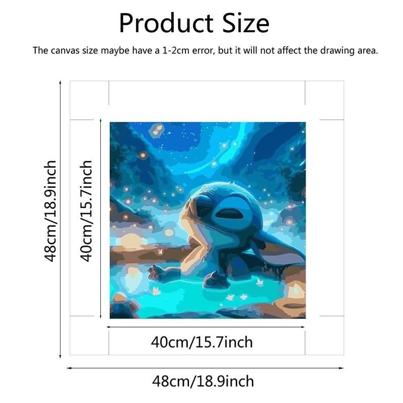 Stitch Oil Painting Kit, Acrylic Paint Kit, Cartoon Forest Room Decor DIY Gift, Digital Painting On Canvas, Painting By Numbers for Teenager