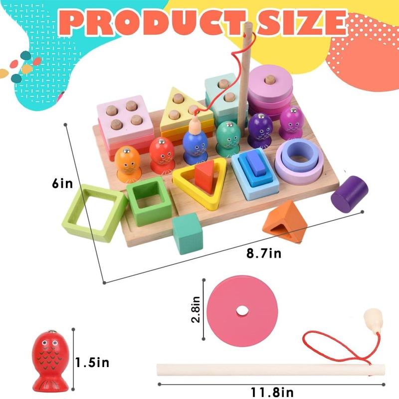 Montessori Toys for Boy and Girl, Shape Sorting and Stacking Toy for Children, Learning Educational Toys for  Boys Girls