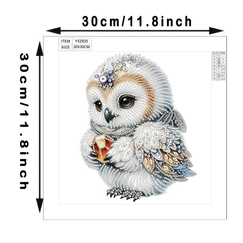 Cute Owl Pattern Diamond Painting Kit, 1 Set DIY Rhinestone Embroidery Wall Decor without Frame, Decorative Art Picture for Home Office School Gallery