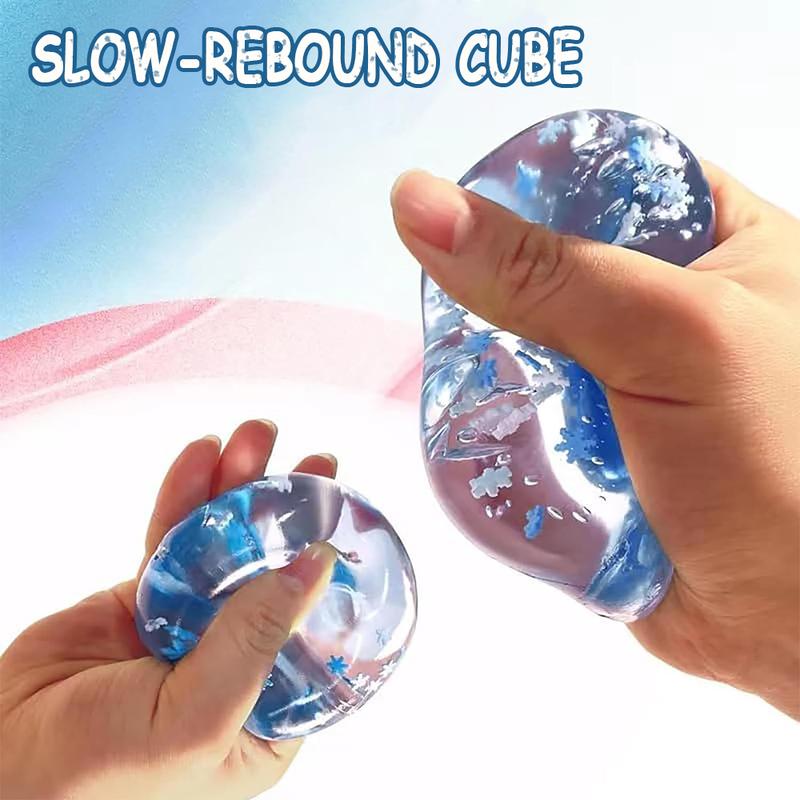 [Angerbaby ]-Ice Stress Cube Squishy  Stress Relief Chilren Mucle Grip Strength Training Taba Taba Squishy ,Squishy, Sqeezy, Stretchy Stress Ball cube toy