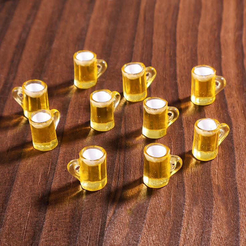 Luminous Beer Mug, 30pcs set Mini Resin Beer Mug, Beer Mug Toy, Home Living Room Coffee Table Decoration Ornament, DIY Decorations