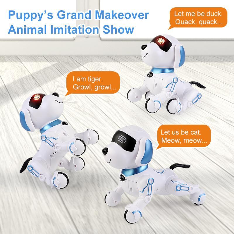 Interactive Remote Control Robot Dog Toy, RC Robot Dog Can Dance, Sing and Tell Stories Interactive Toy, Intelligent Enlightenment Robot Dog for Summer Gift