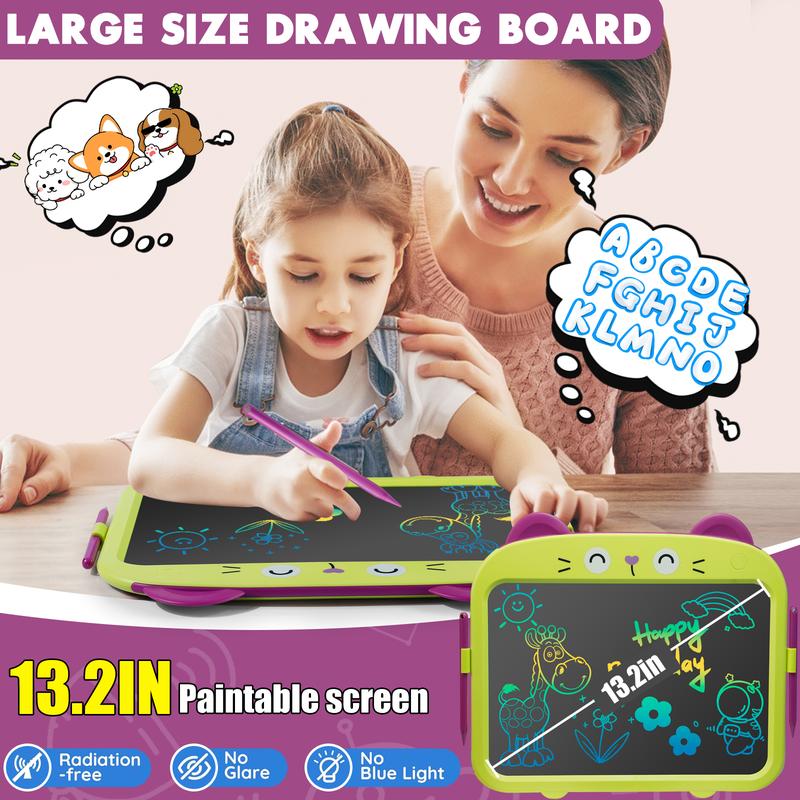 NETNEW LCD Writing Tablet with Stand, 13.5 Inch Colorful Toddler Doodle Board Drawing Tablet for 3-6 Years Old Boys and Girls