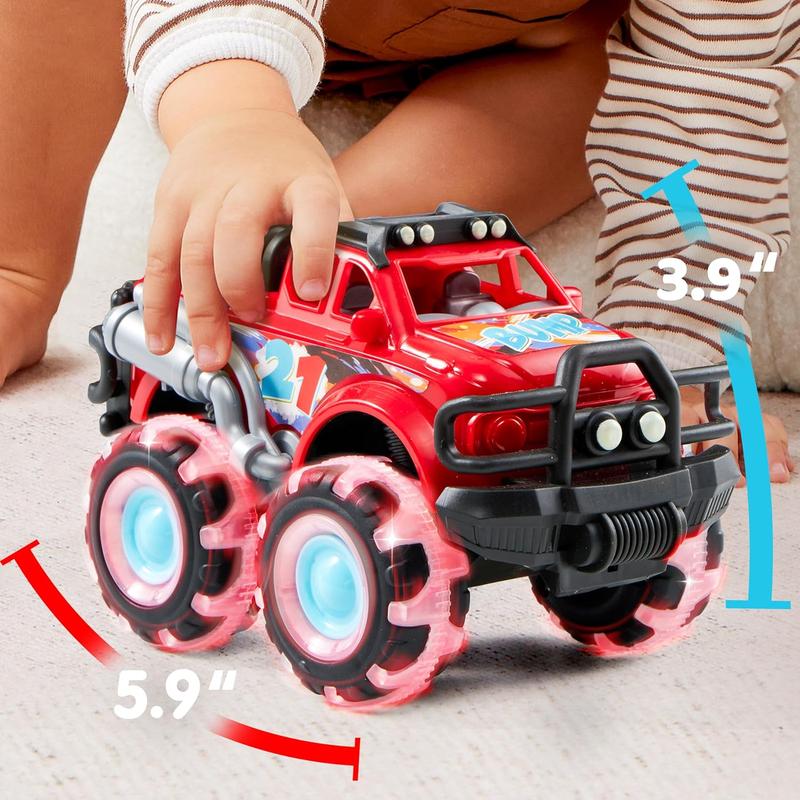 3Pack Monster Truck Toy - Toy Truck with Flashing LED Wheels - Light-Up Cars for Toddlers - Birthday Gift for Boys Girls - Friction-Powered