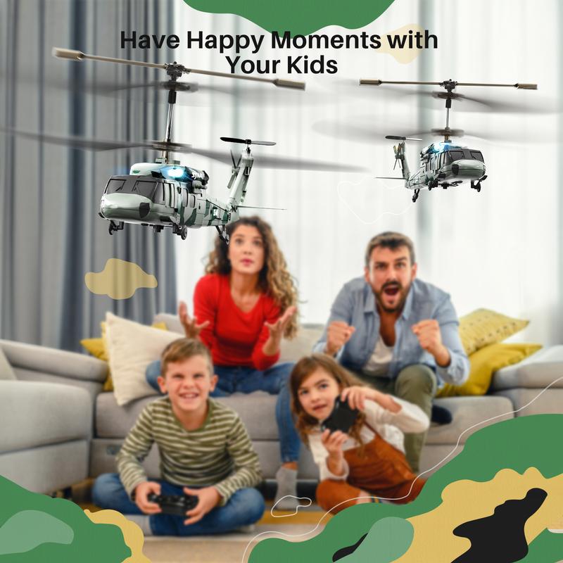 SYMA S54H Black Hawk RC Helicopter 7.48 x 1.97 x 3.54 inches with 7-10 Min Flight Time, Gyro Stabilizer, Altitude Hold, 3.5 Channel and One-key Start Landing