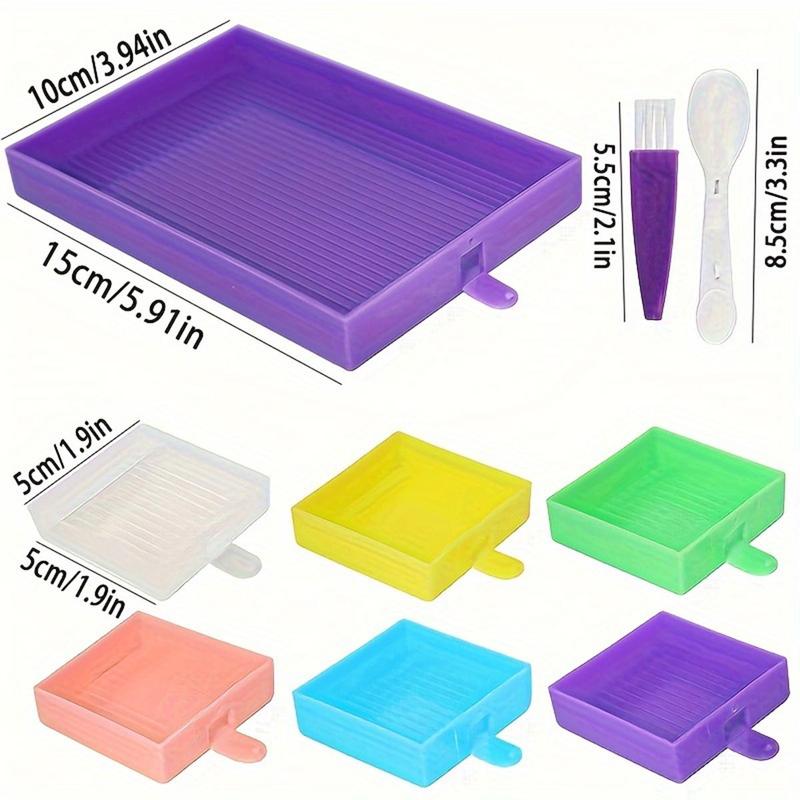 DIY Diamond Arts Colorful Painting Tool Set, 6 Grid Diamond Arts Colorful Painting Tray, Large Capacity Diamond Arts Colorful Painting Accessories