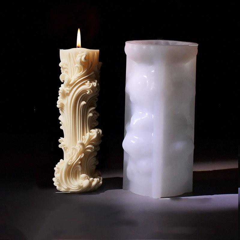 Creative Vintage Design Candle Mold, Silicone Handmade Soap Mold, DIY Decorative Mold For Home Decoration