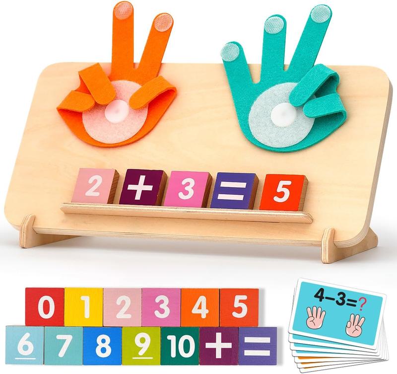 Educational Math manipulatives Number Counting Blocks,1 Set Finger Counting Math Montessori Toys for 2-6 Kids,Birthday Gifts Christmas Gifts