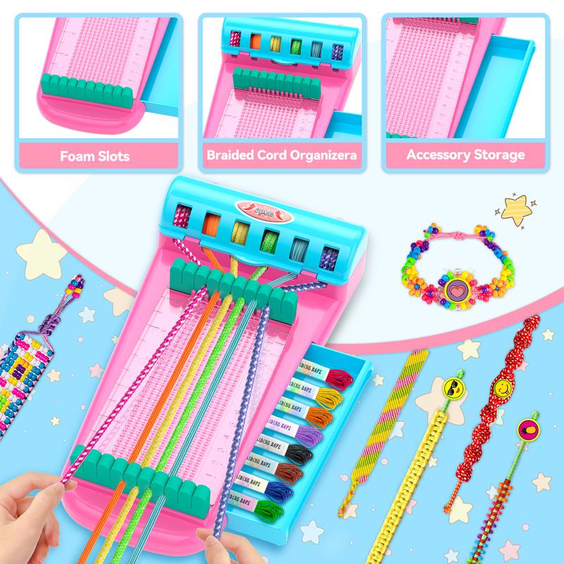 Friendship Bracelet Making Kit for Girls, 7 8 9 10 11 12 Years Old Girl Birthday Gifts, Jewelry DIY Crafts for Girls 8-12, Popular Style Crafts String Maker Tool Handmade Kids Toys