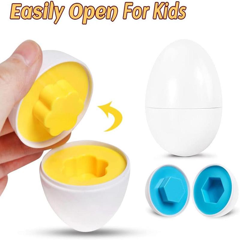 Christmas Matching Eggs Toy (1 Set), Color Shape Recogition Sorter Puzzle, Educational Fine Motor Skill Montessori Gift for Kids