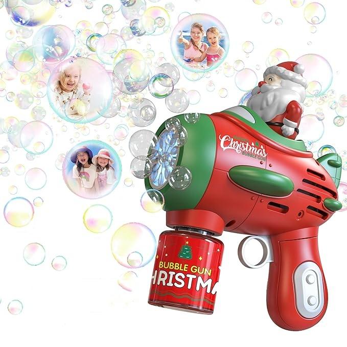 Santa bubble machine christmas party great gift for kids bubble blaster