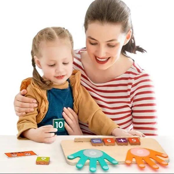 Educational Math manipulatives Number Counting Blocks,1 Set Finger Counting Math Montessori Toys for 2-6 Kids,Birthday Gifts Christmas Gifts