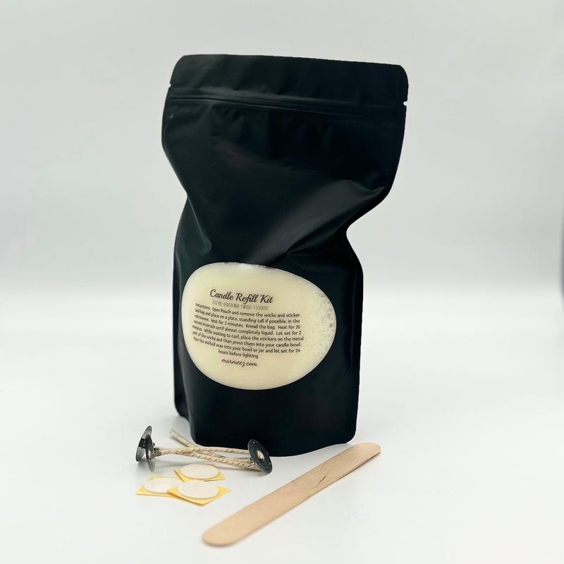 Candle Refill Kit For 3 Wick Bowl, Includes: Scented Soy Wax, Wicks, Wick Stickers, and Stir Stick