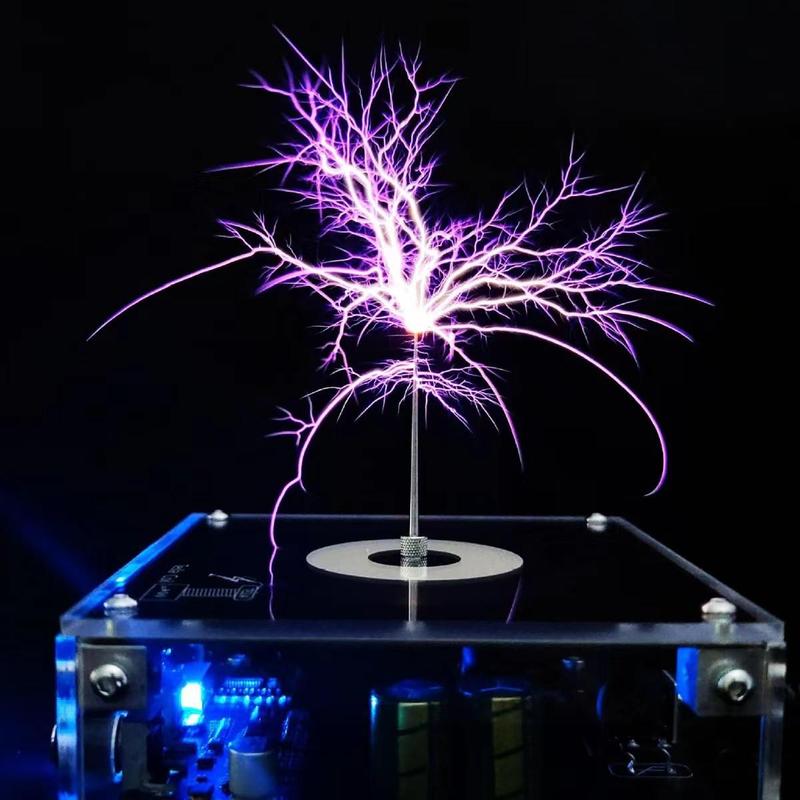 Compatible Musical Tesla CoilTouchable Artificial,LightningSpark Crack Arc Generator DesktopDecoration Arc Plasma Science TeachingExperiment Model