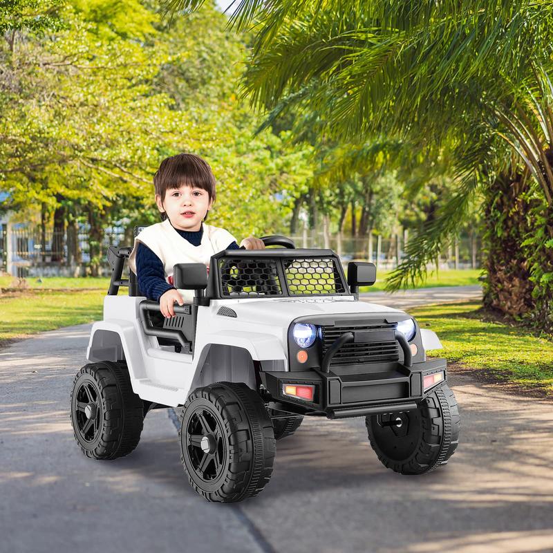 [ShopTab] COSTZON Ride on Car, 12V Battery Powered Truck Vehicle with Remote Control, Spring Suspension, Headlights, Music, Horn, MP3, USB & Aux Port