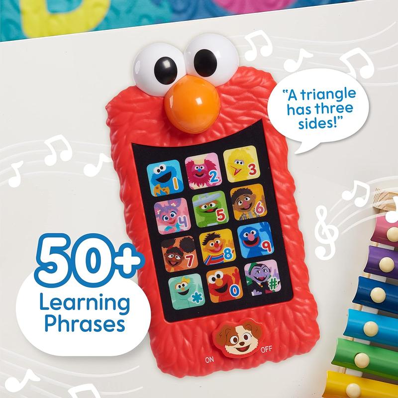 SESAME STREET Learn with Elmo Pretend Play Phone, Learning and Education, Officially Licensed Kids Toys for Ages 2 Up by Just Play