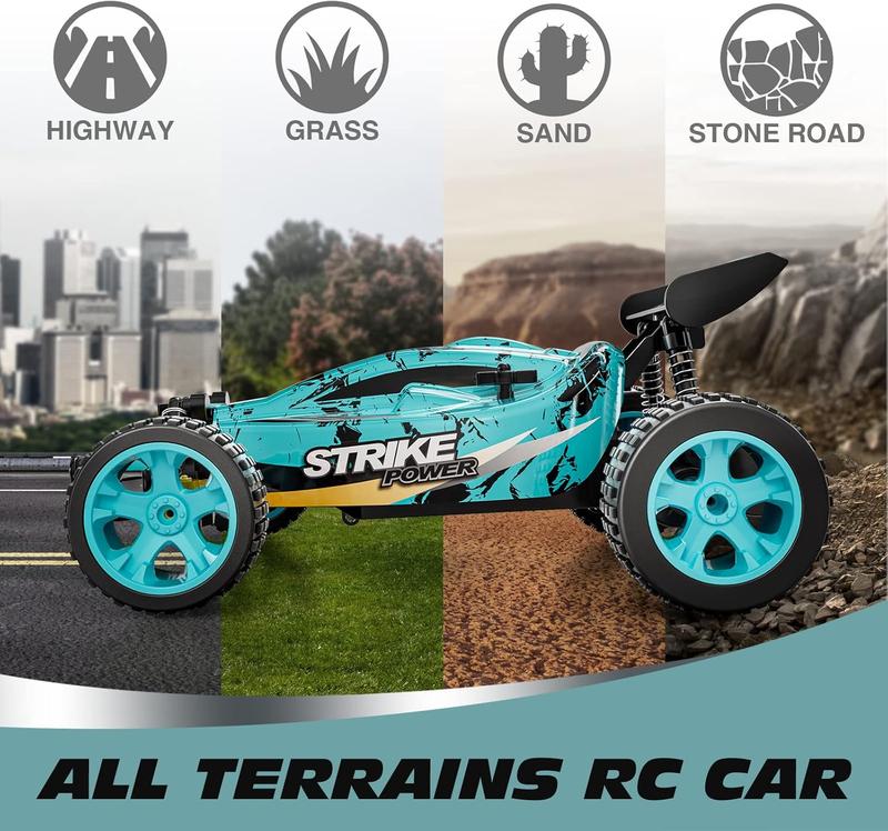 RC Car Remote Control Car for Kids, 1:18 Scale 20 KM H 2WD Offroad Buggy, 2.4GHz RC Racing Car with 50-Min Playtime, Toys Gifts for Boys & Girls