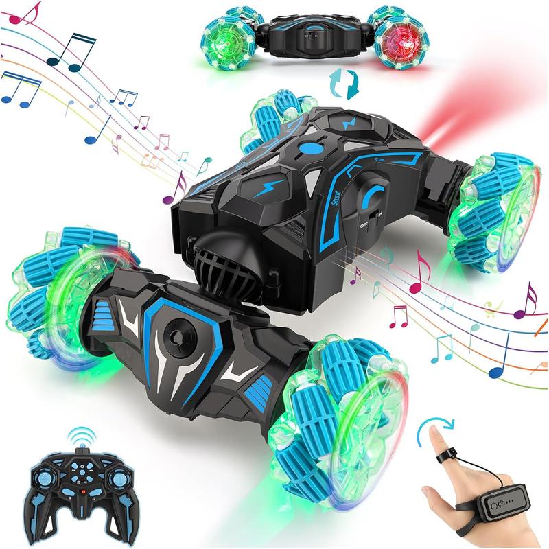 Remote Control Car for Boys 6-12 yr, Gesture Sensing RC Stunt Car Toys for Kids, 2.4gHz 4WD Hand Controlled RC Car, 360? Rotating Transform Drift Car Birthday Gift for Kids Aged 6 7 8 9 10 11 12