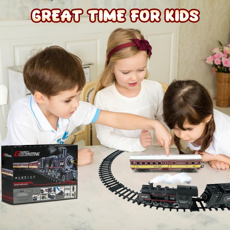 Christmas Remote Control Train Set,  Train Toys for Kids with Smokes, Lights and Sound , Best Christmas Gifts