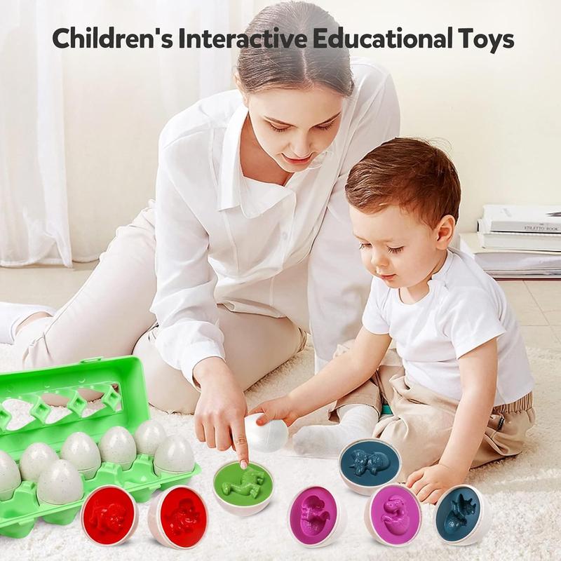 Christmas Matching Eggs Toy (1 Set), Color Shape Recogition Sorter Puzzle, Educational Fine Motor Skill Montessori Gift for Kids