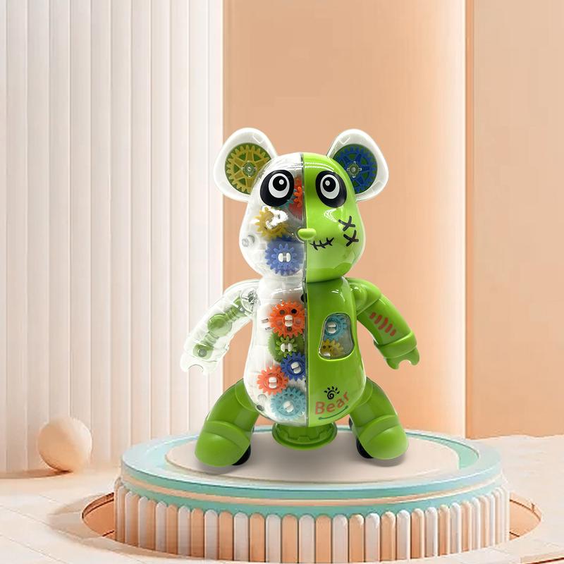 Cute and transparent gears, dancing and singing bear electric toys, decorative toys, suitable for boys and girls