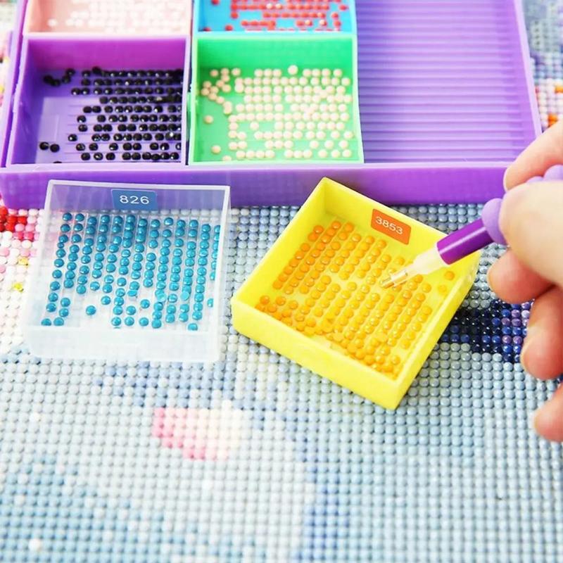 DIY Diamond Arts Colorful Painting Tool Set, 6 Grid Diamond Arts Colorful Painting Tray, Large Capacity Diamond Arts Colorful Painting Accessories