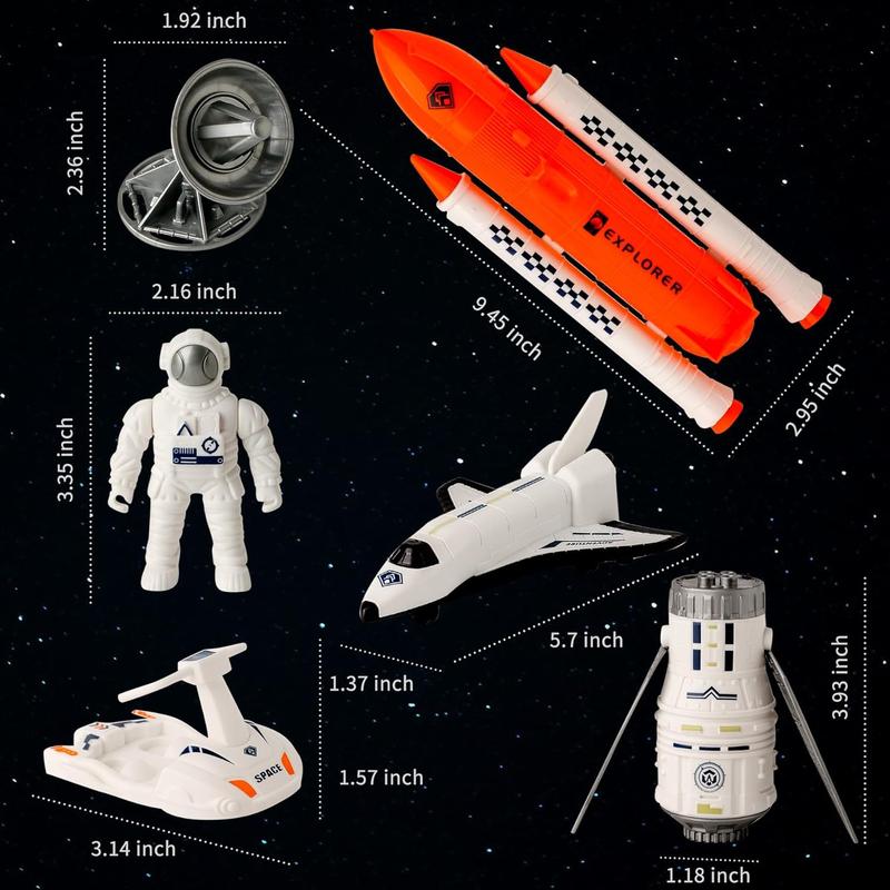 Space Exploration Shuttle Toys, Space Explorer Toy Kit, Include Signal Receivers, Satellites, Astronaut, Space Scooter, Space Toys Gift for Exploring Boys and Girls