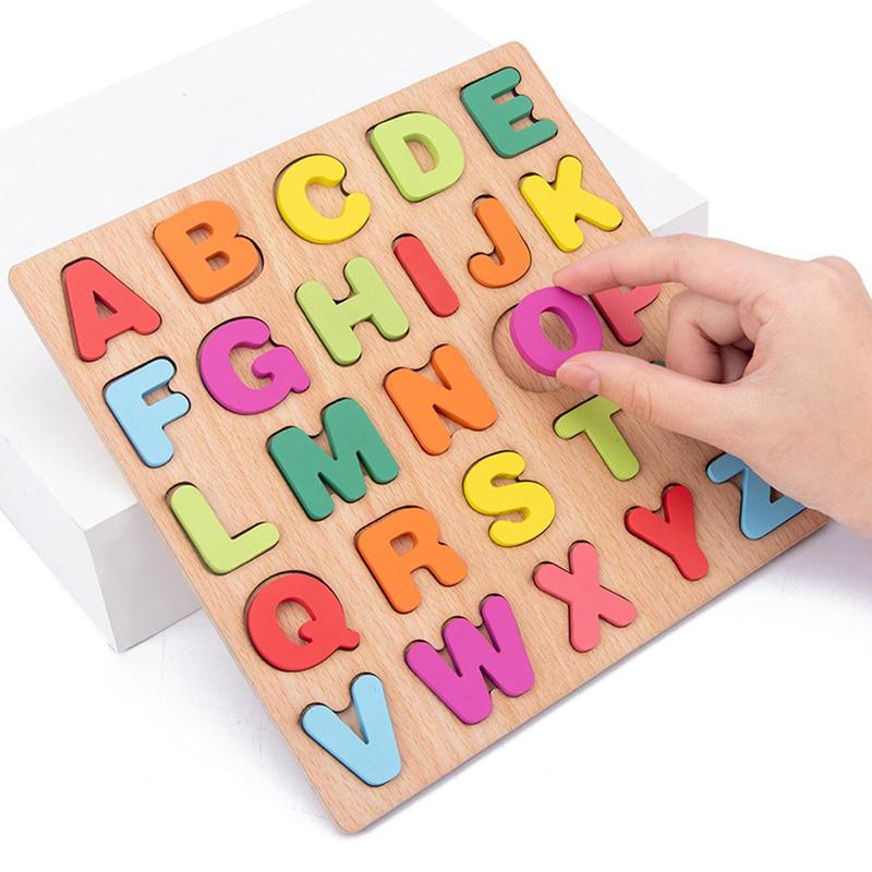 27pcs set Wooden Alphabet Building Block Toy Set, Letters Learning Toys for Kids, Alphabet Knowledge Building Block Model, Educational Supply, School Supplies