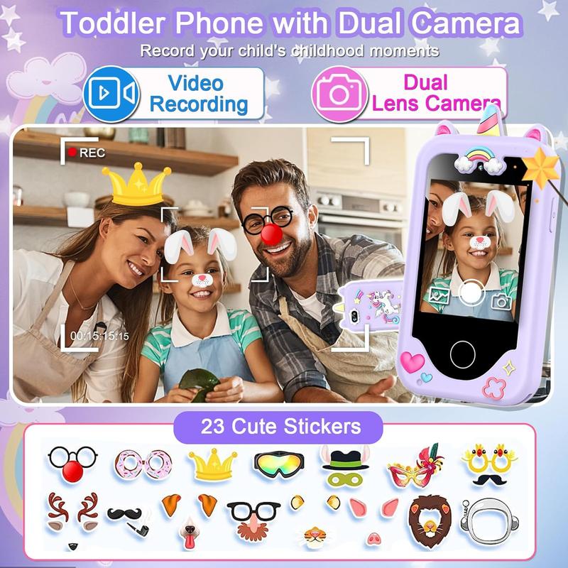 Kids Smart Phone for Girls, Christmas Birthday Gifts for Girls Age 3-10 Kids Toys Cell Phone, 2.8