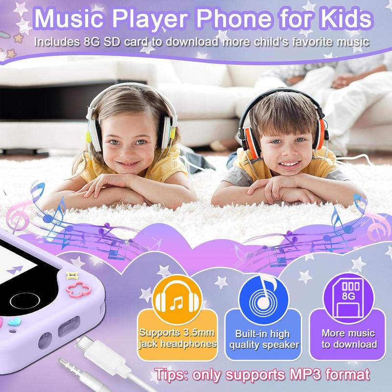 Kids Smart Phone for Girls, Christmas Birthday Gifts for Girls Age 3-10 Kids Toys Cell Phone, 2.8