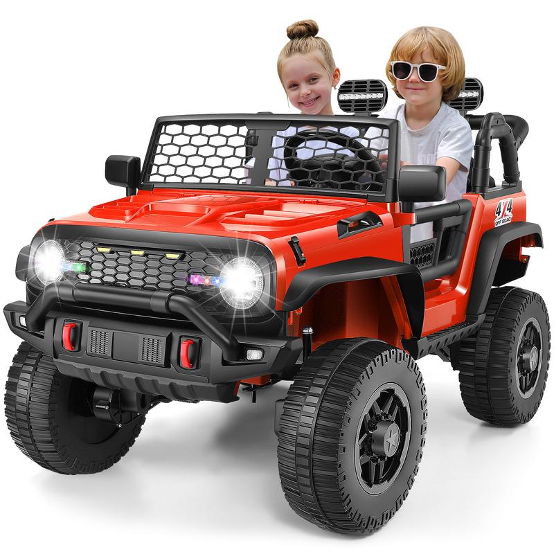 Hikole 24V Ride on Jeep, w Remote Control, 400W Power Electric SUV, Wide Seat for 2 Kids, Ride on Toys for Boys&Girls,  Colorful Lights