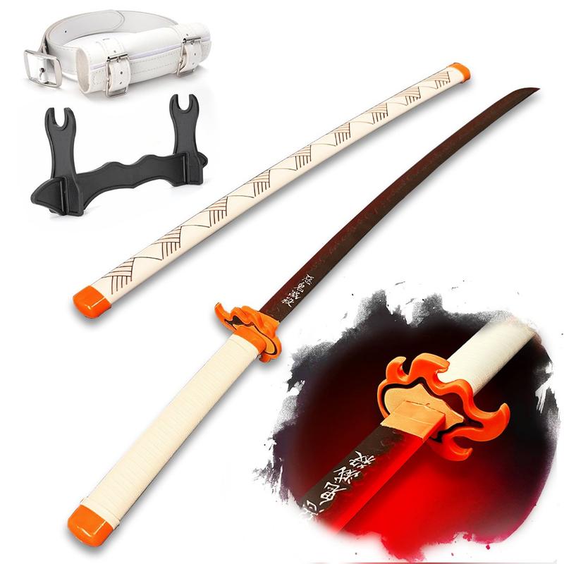 2.0 Upgraded Light Up Demon Slayer Kyojuro Rengoku Sword - 40 inches Plastic Anime cosplay prop