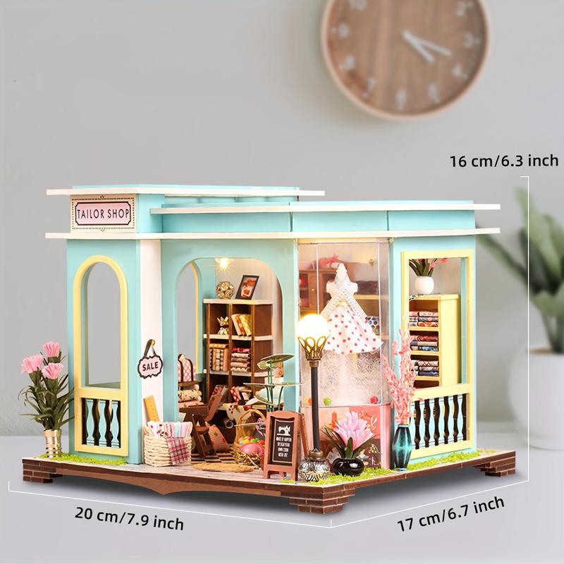 DIY Wooden Book Nook Kit, 1 Box DIY Tailor Shop Miniature Book Nook Kit, 3D Desktop Decoration Ornament, 3D Desktop Decoration Ornament, Birthday Gifts, Stocking Fillers