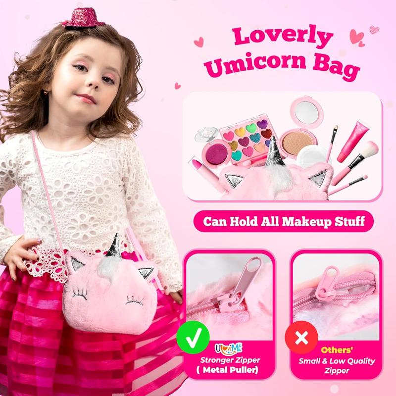 Kids Real Makeup Kit for Little Girls - Real, Non Toxic, Washable Make Up Toy - Unicorn Toys Gift