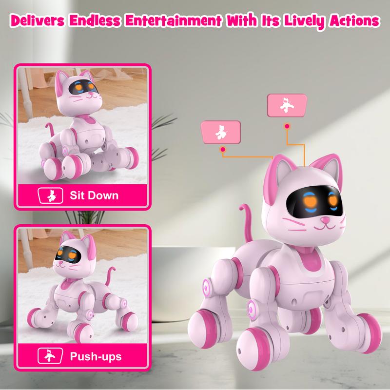 Christmas 2024 Gifts Robot Toy Cat for Kids:Remote Control Pet | Interactive Toys for Girls Birthday Gifts with Touch Sensing Gestures Interactive Touch Robot Dog Toy Rechargeable Smart