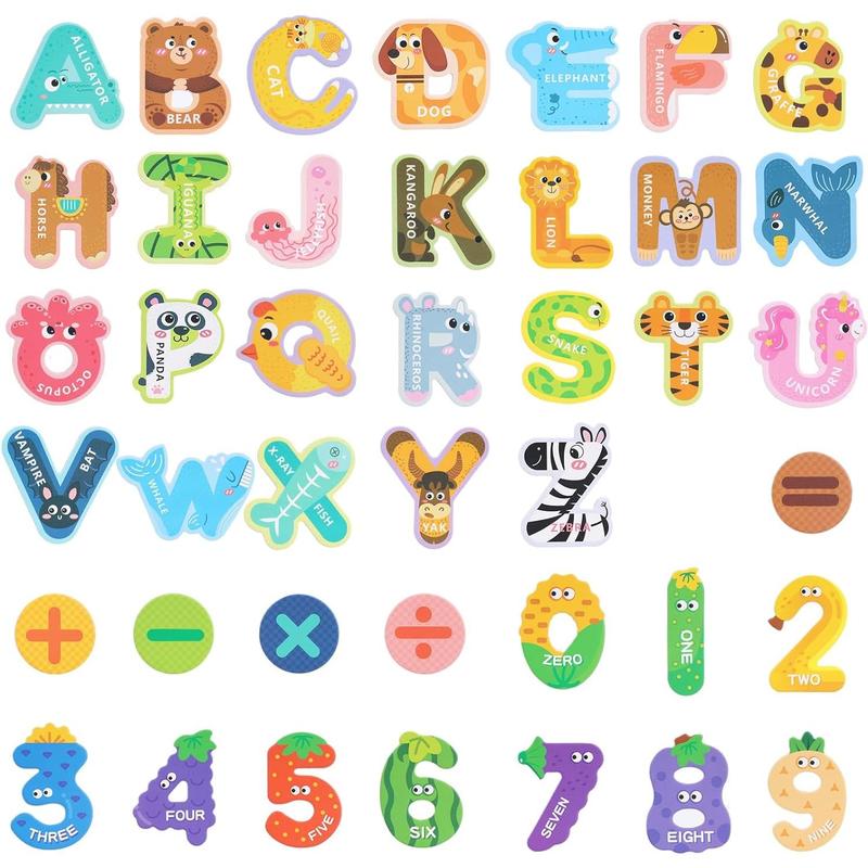 41PCS Magnetic Letters Numbers, Large Animal Alphabet Magnets for Fridge Educational Spelling Learning Games