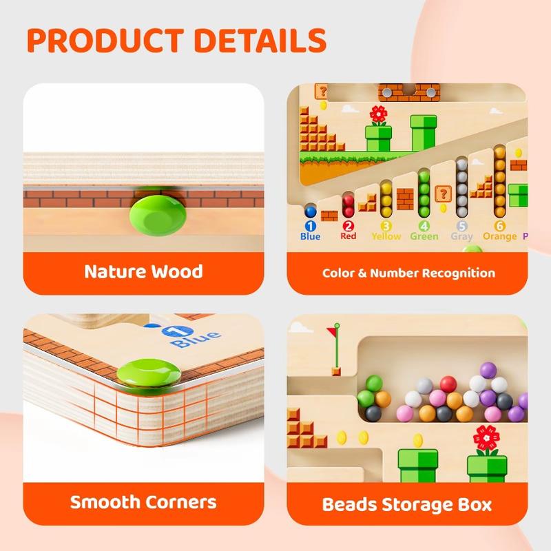 [Free Shiping] Wooden Magnetic Color and Number Maze Montessori Alphabet Matching and Counting Puzzle Board Learning Educational Math Toy Birthday Gift Montessori Toy