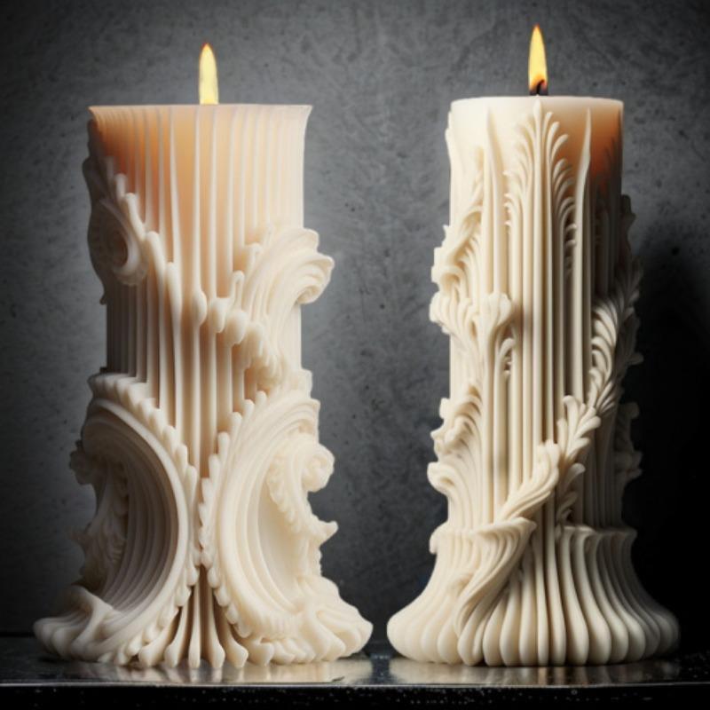 Creative Vintage Design Candle Mold, Silicone Handmade Soap Mold, DIY Decorative Mold For Home Decoration