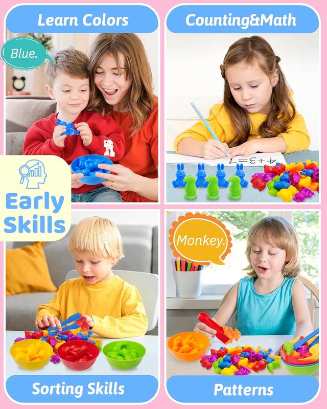 Counting Animals Montessori Toys for 3 4 5 Years Old Boys Girls, Preschool Learning Activities Kindergarten Educational Sensory Toys Gifts for Kids Toddlers Ages 2-4, 3-5, 4-8